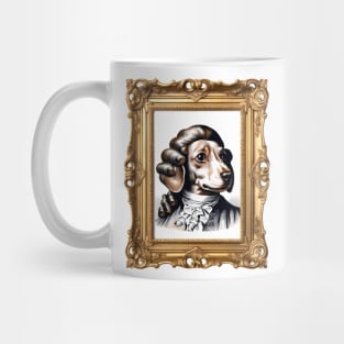 Rococo Doggo Funny Vintage Dachshund Portrait | Dog | Puppy | Baroque | French | Fashion | Classical Art | History | Mug